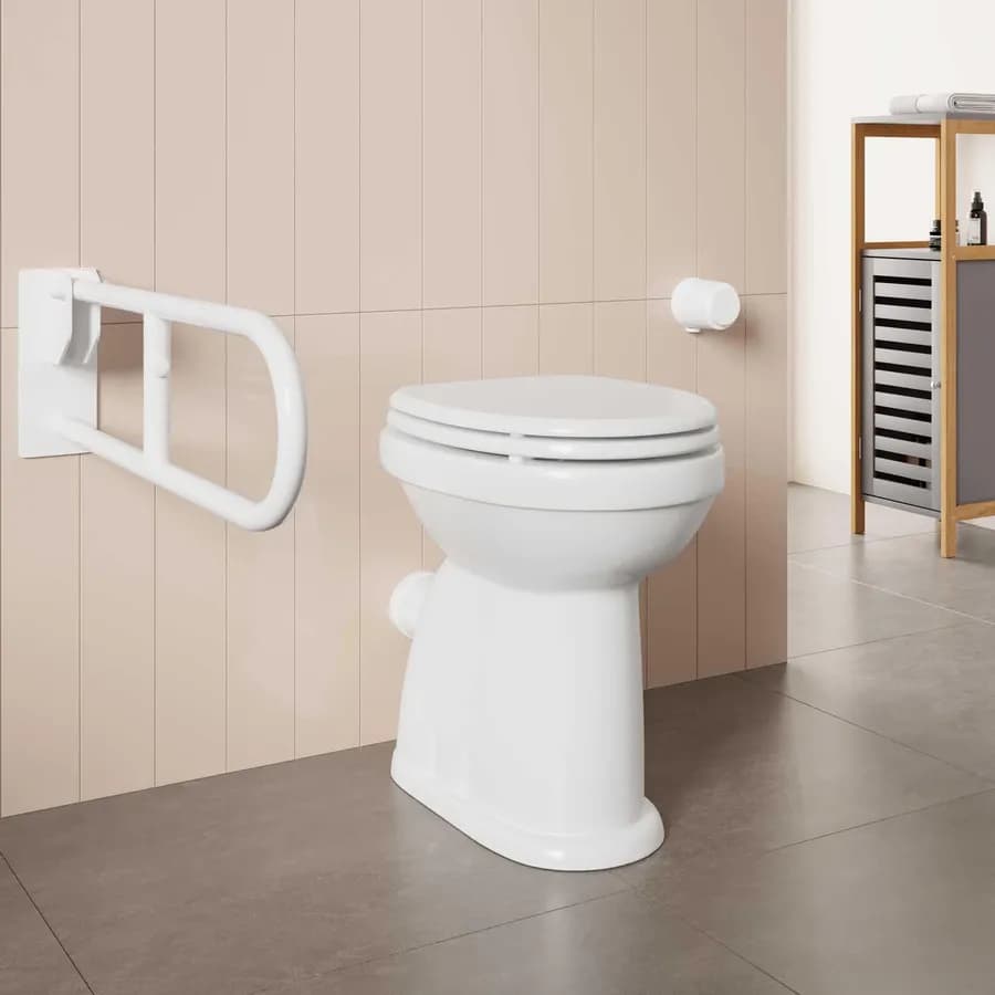 Vaso bidet accessibile da 50h cm in ceramica scarico a parete con copriwc