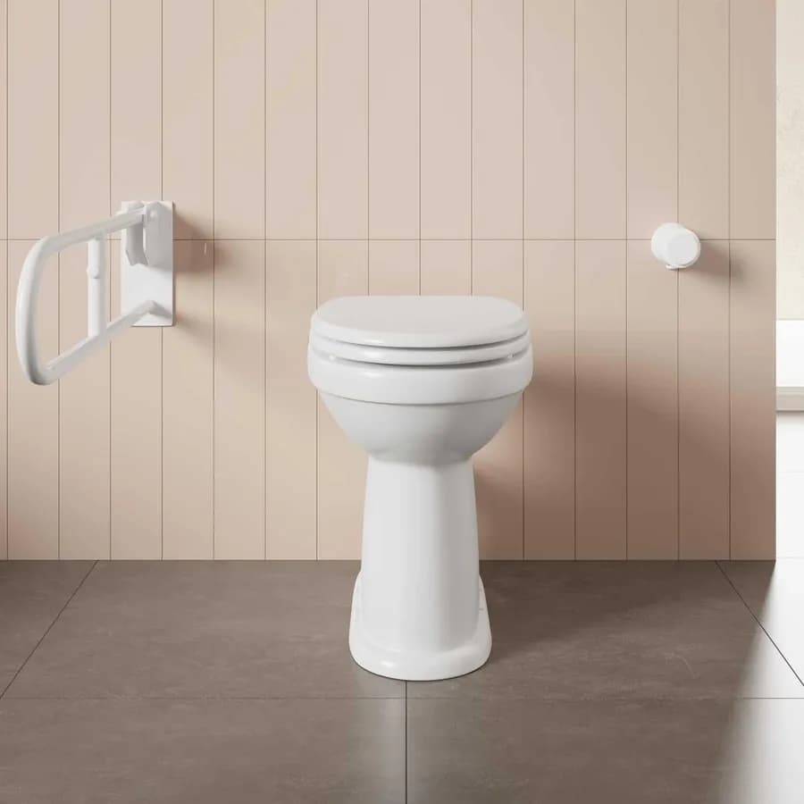 Vaso bidet accessibile da 50h cm in ceramica scarico a parete con copriwc