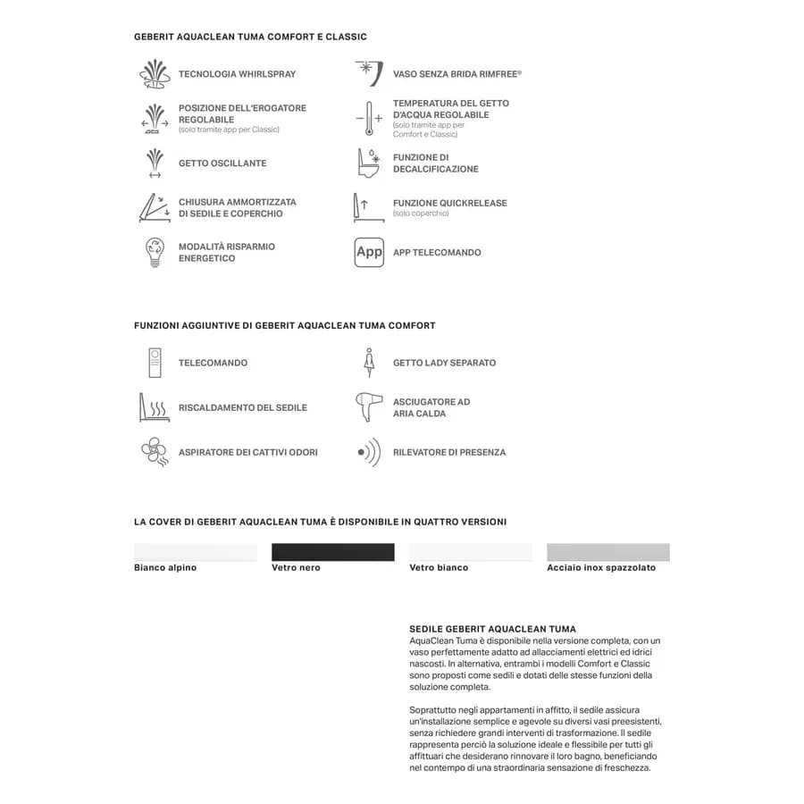Vaso bidet sospeso multifunzione design inox Serie Aquaclean Tuma Comfort - Geberit