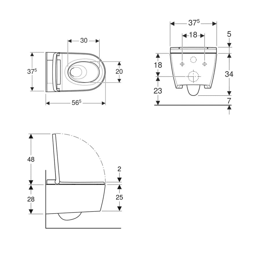 Vaso bidet sospeso multifunzione senza brida Serie AquaClean Sela - Geberit