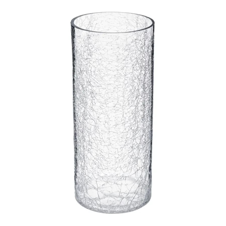 Vaso cilindrico da interno 30h cm in vetro craquelé
