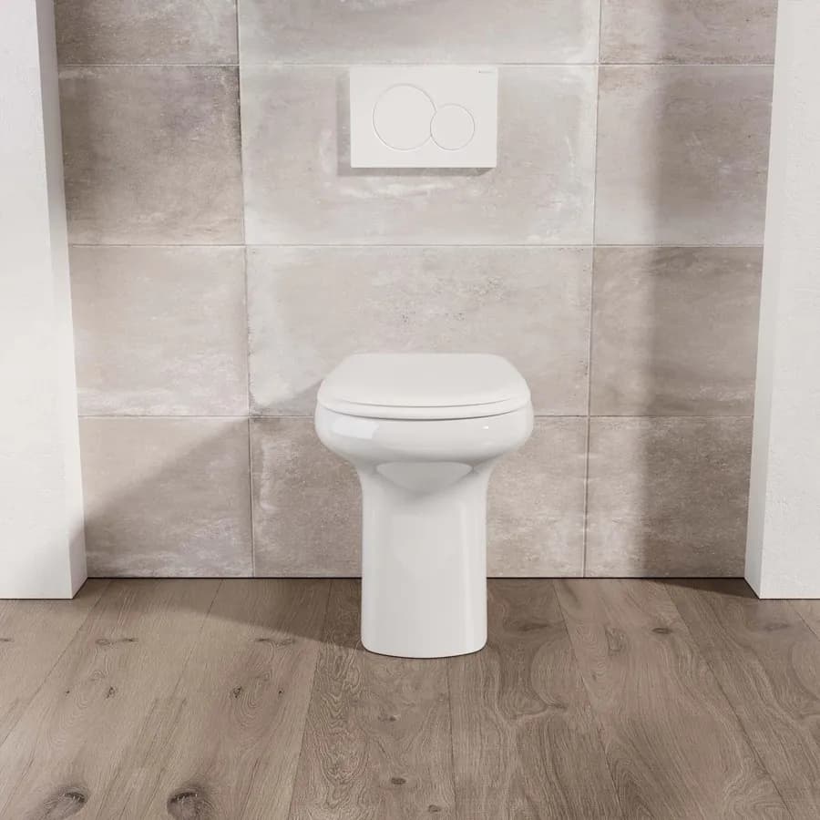 Vaso con scarico a terra in ceramica wc completo di copriwater per arredo bagno - Shira