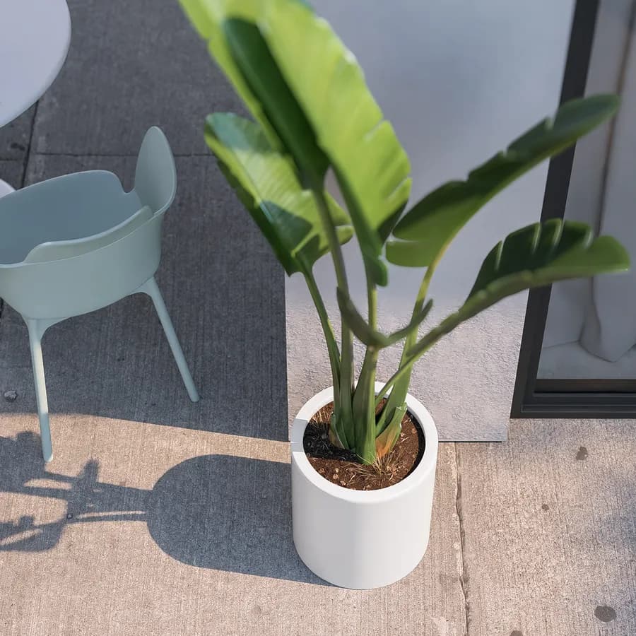Vaso da esterno 40 h cm tutta capienza in polietilene bianco - Contesly