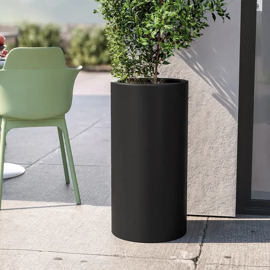 Vaso da esterno 70 h cm tutta capienza in polietilene grafite - Contesly