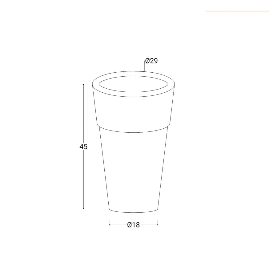 Vaso da esterno rotondo 29 cm tutta capienza in polietilene bronzo - Livery