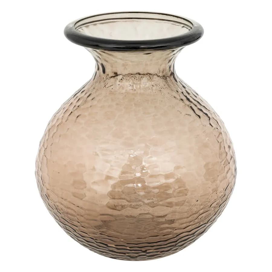 Vaso da interno 33h cm in vetro tortora