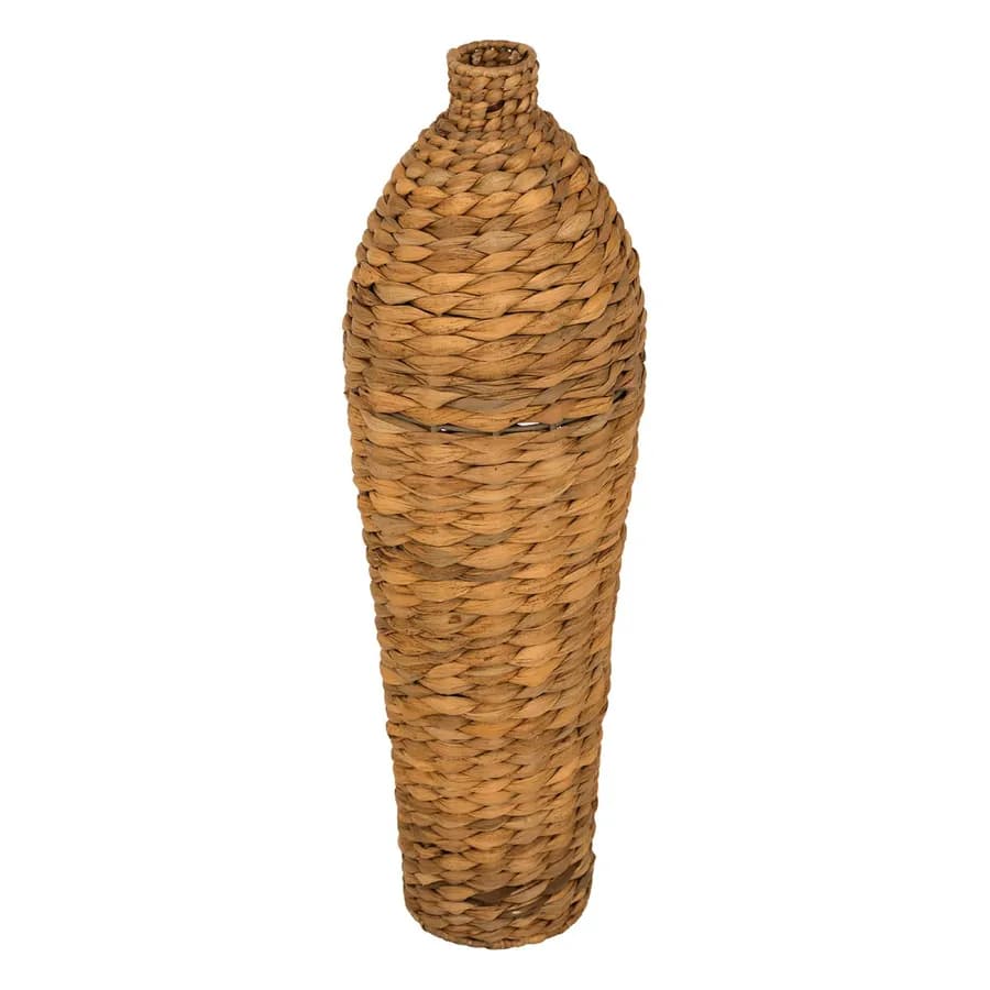 Vaso da interno 58h cm intrecciato in giacinto naturale