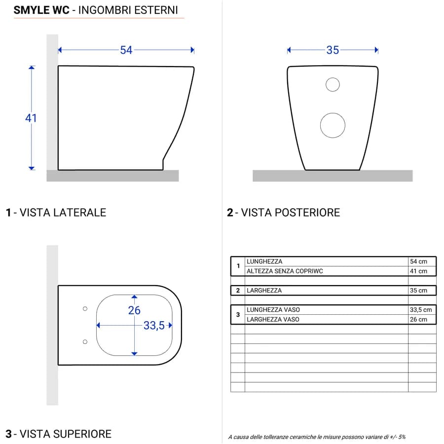 Vaso filomuro a cacciata rimfree Keratect con copriwc softclose - Smyle Square di Geberit