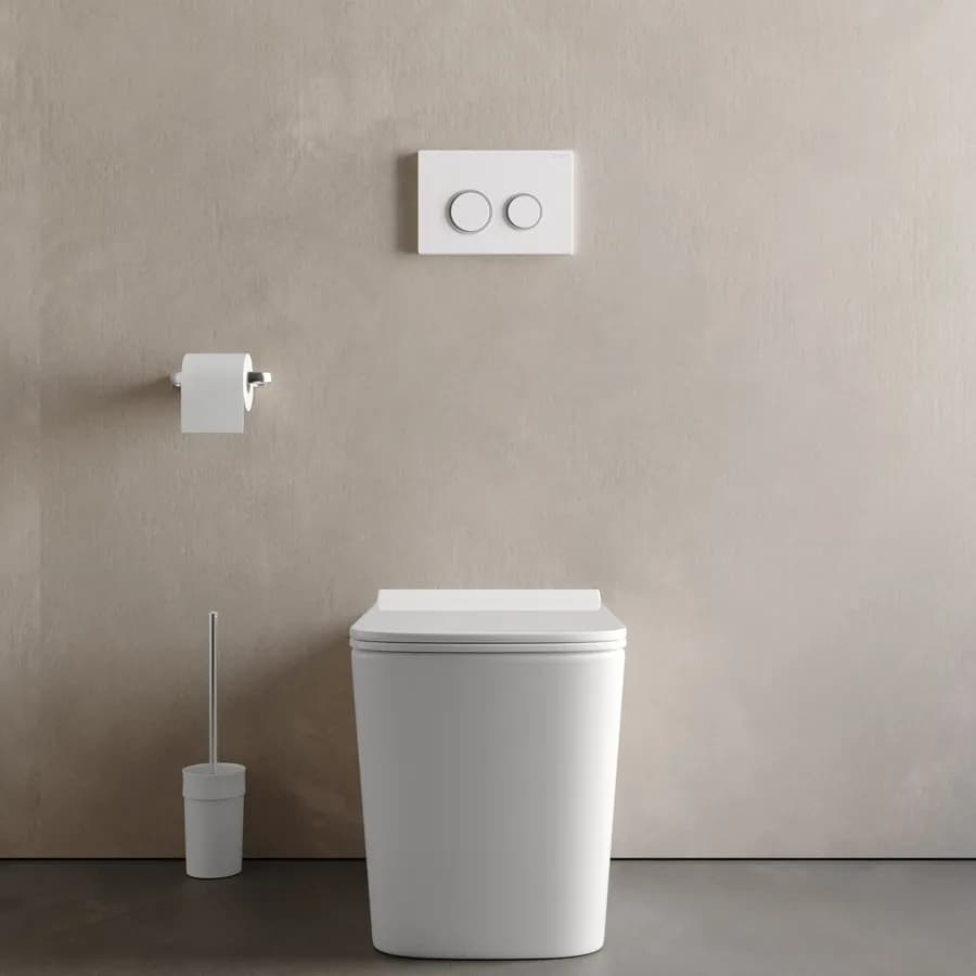 Vaso filomuro con sedile soft- close in ceramica bianca - Tidix