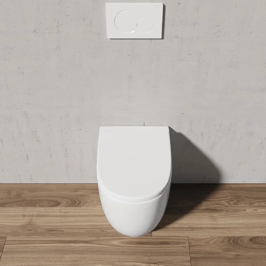 Vaso filomuro in ceramica bianca con sedile SoftClose incluso - Sirel