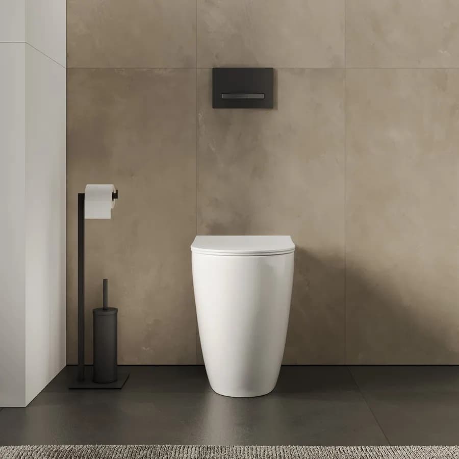 Vaso filomuro H 50 cm in ceramica bianco lucido con copriwc - Zerua