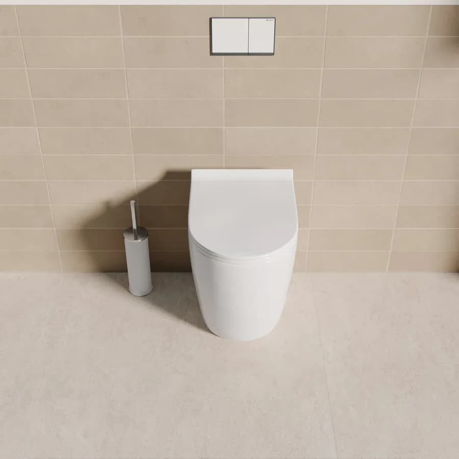 Vaso filomuro H 50 cm in ceramica bianco lucido con sedile - Volga Sky
