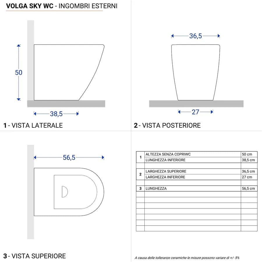 Vaso filomuro H 50 cm in ceramica bianco lucido con sedile - Volga Sky