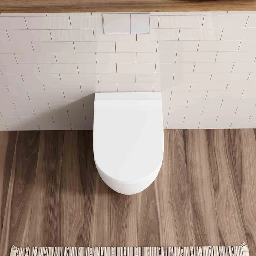 Vaso filomuro in ceramica bianco opaco con sedile softclose - Volga Plus