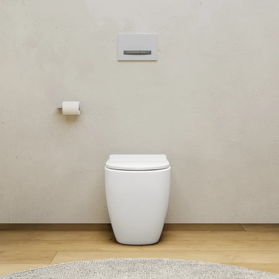 Vaso filomuro in ceramica rimless con copriwc slim softclose - City