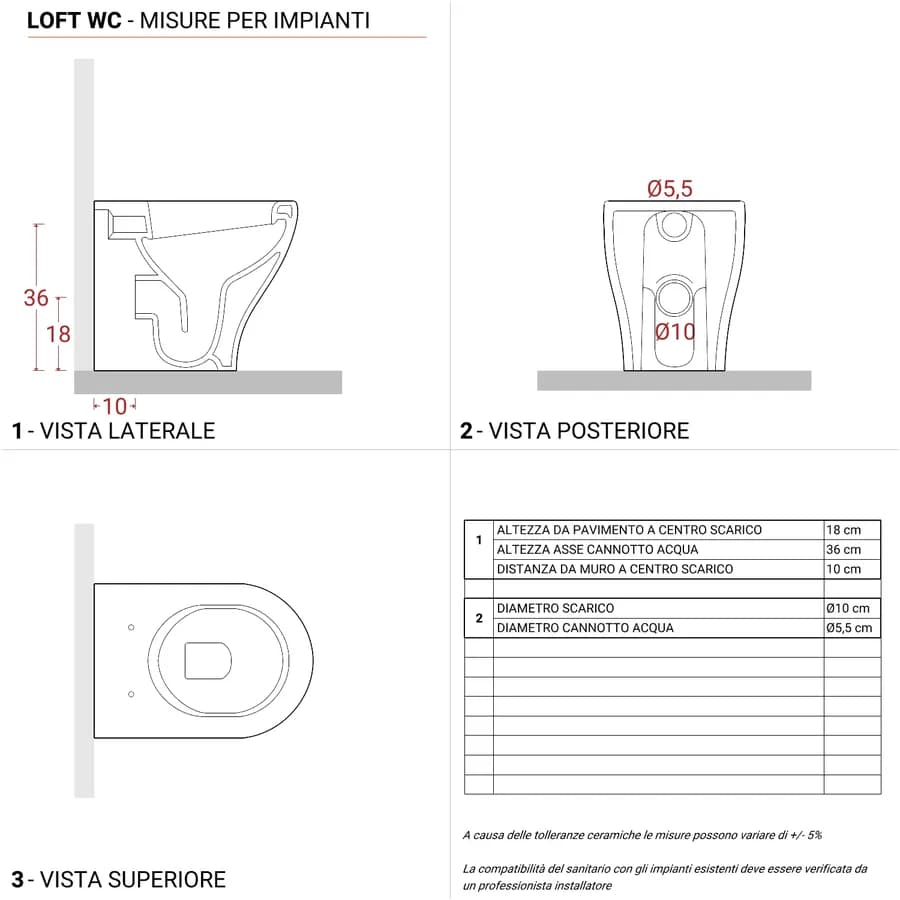 Vaso filomuro rimless in ceramica bianco con sedile copriwc slim