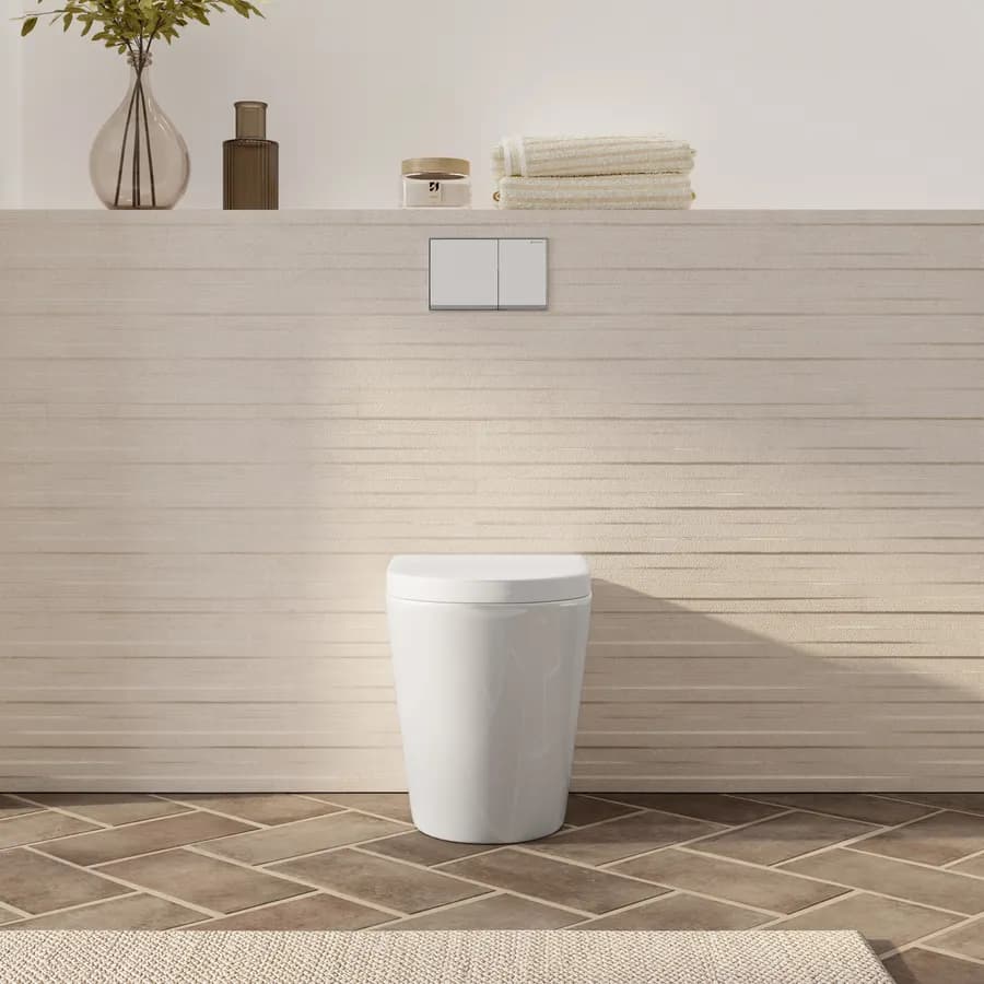 Vaso filomuro in ceramica lucida con sedile chiusura rallentata - Nile