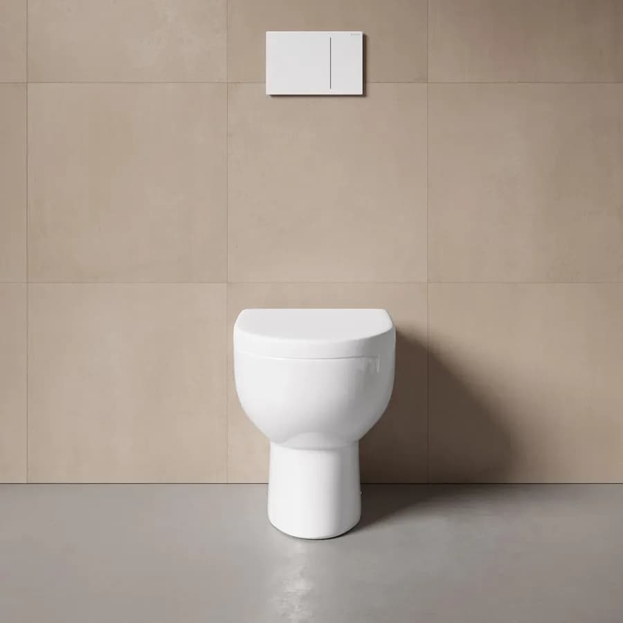 Vaso filomuro senza brida in ceramica con copriwc softclose - Clear