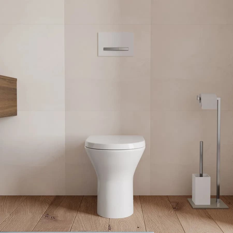 Vaso in ceramica filomuro senza brida rimless con sedile copriwc - Hottis