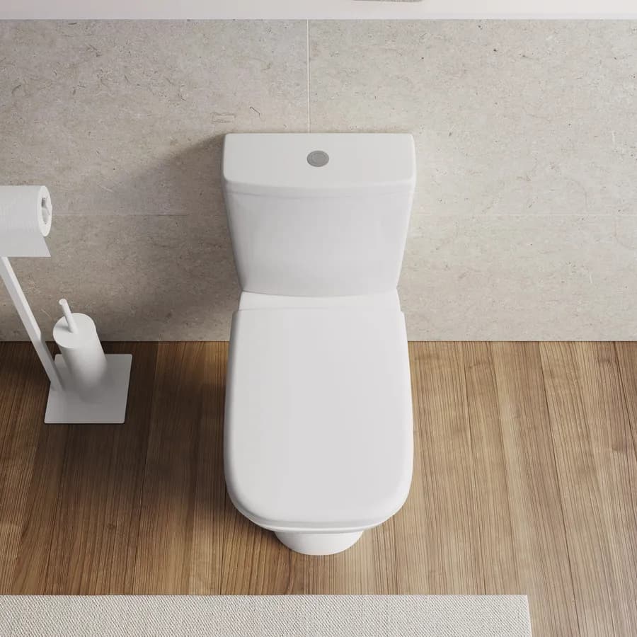 Vaso monoblocco tradizionale in ceramica con scarico a terra completo di cassetta - Proven