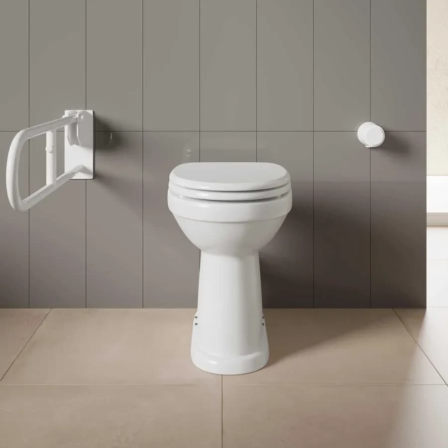 Vaso in ceramica scarico a parete con copriwc per bagno accessibile