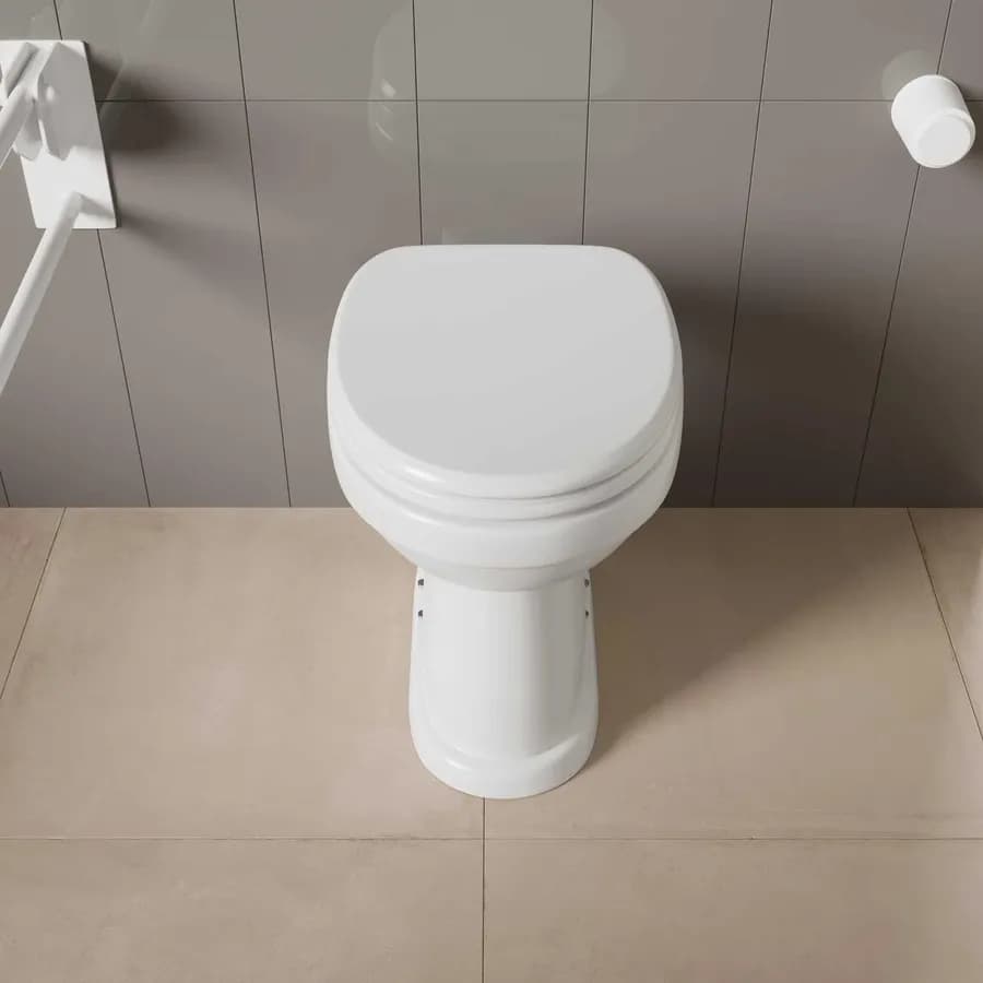 Vaso in ceramica scarico a parete con copriwc per bagno accessibile