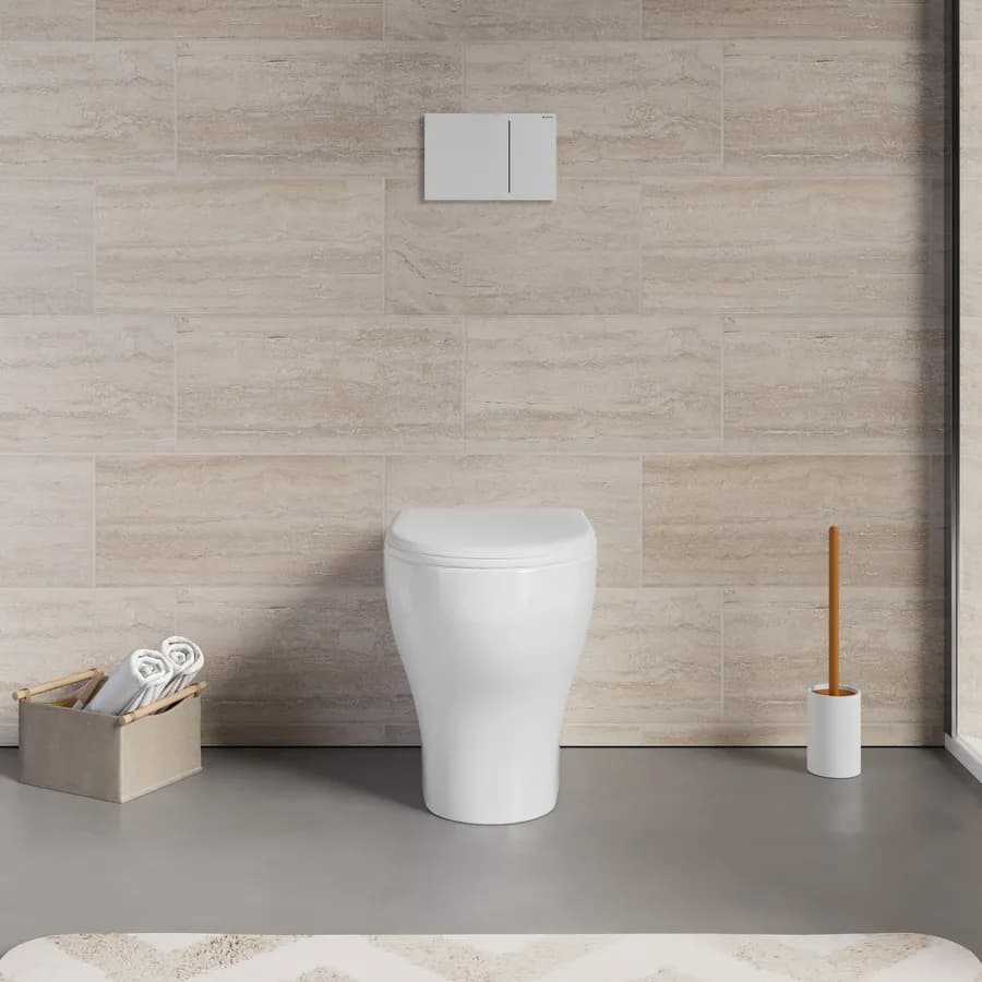 Vaso singolo filo parete Azzurra Pratica ceramica bianco wc con sedile copriwc water