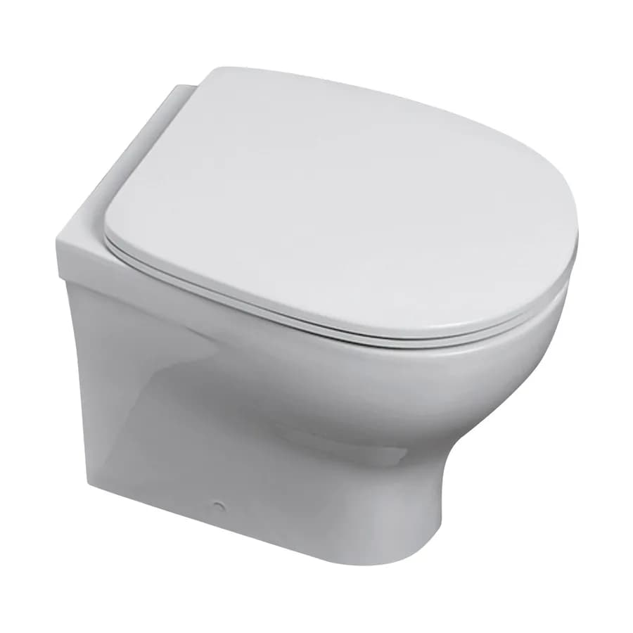 Vaso singolo filoparete wc Pratica Azzurra con scarico traslato + sedile softclose