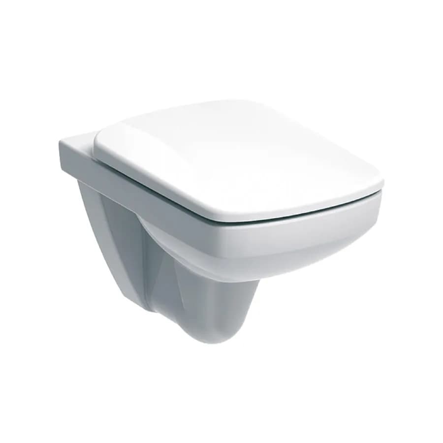 Vaso sospeso a cacciata rimfree sedile cerniere inox Selnova Square - Geberit
