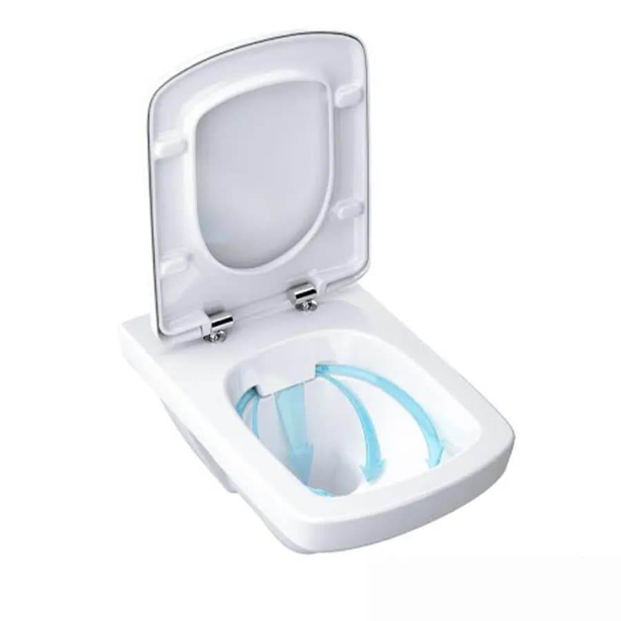 Vaso sospeso a cacciata rimfree sedile cerniere inox Selnova Square - Geberit