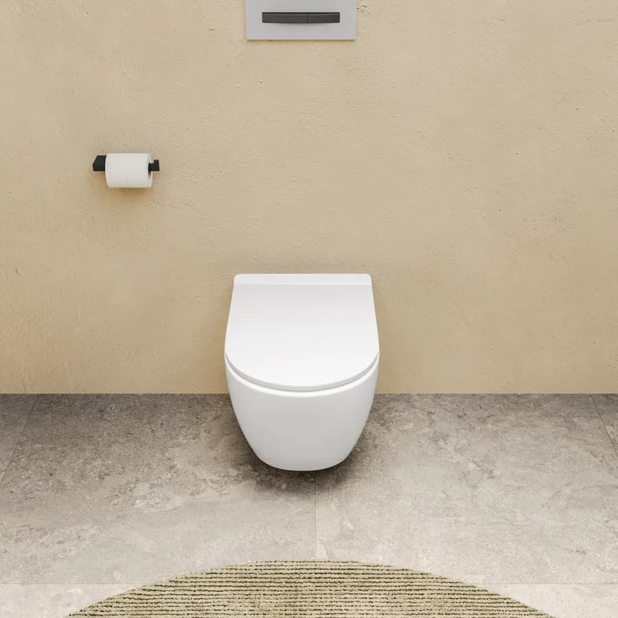 Vaso sospeso in ceramica rimless con copriwc slim softclose - City