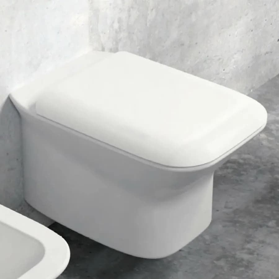 Vaso sospeso in ceramica serie Azzurra Prua con copriwc Soft Close bagno moderno
