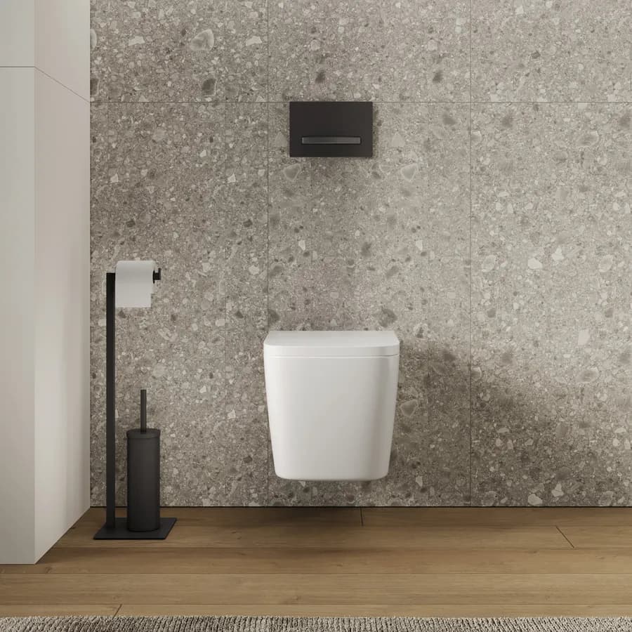 Vaso sospeso rimless ceramica bianco lucido con sedile soft-close - Agatea