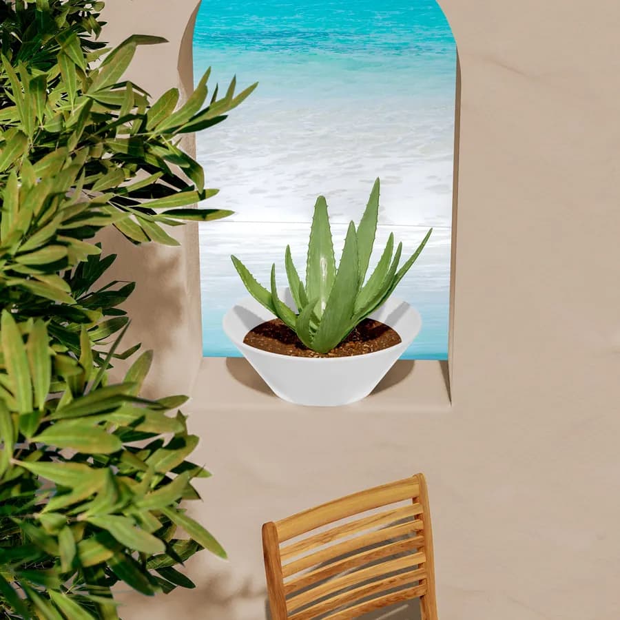 Vaso tondo 50 cm in polietilene bianco