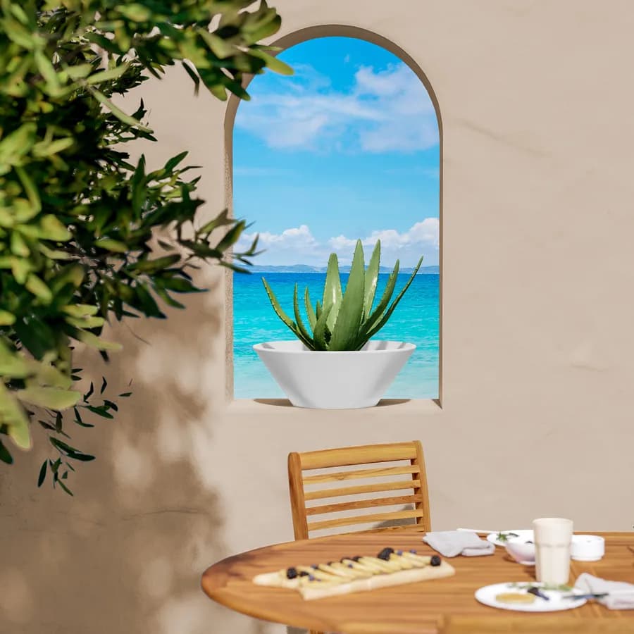 Vaso tondo 50 cm in polietilene bianco