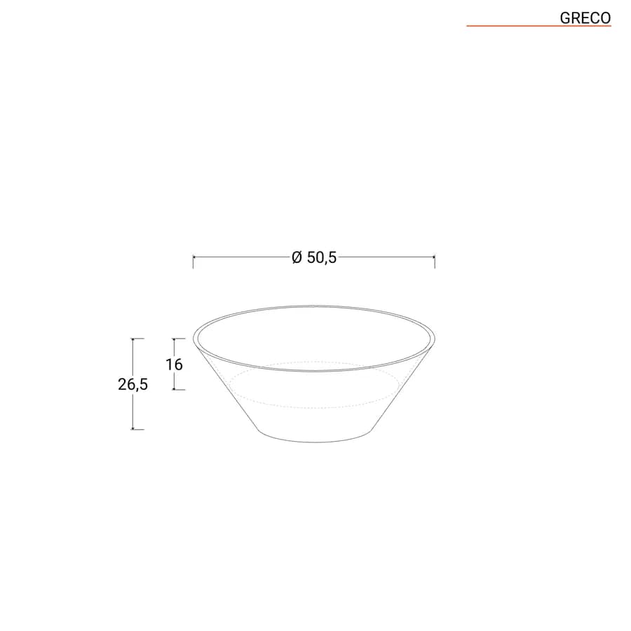 Vaso tondo 50 cm in polietilene tortora