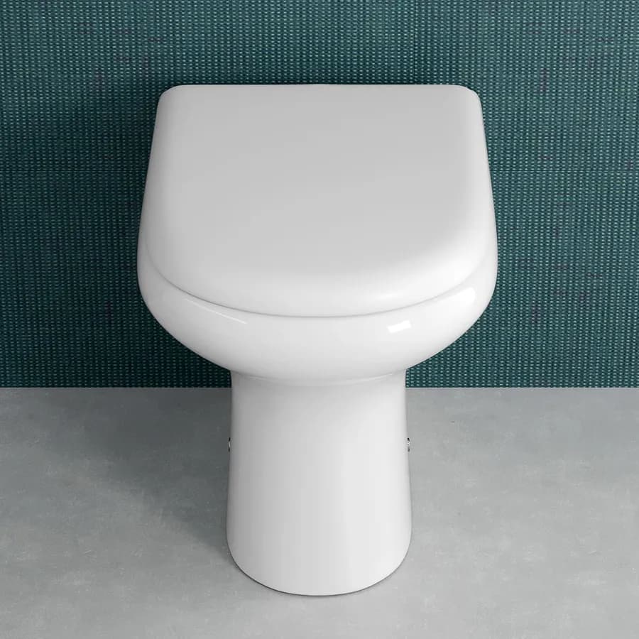 Vaso wc filo muro 51x37 cm salvaspazio completo di sedile copriwc - Miraj