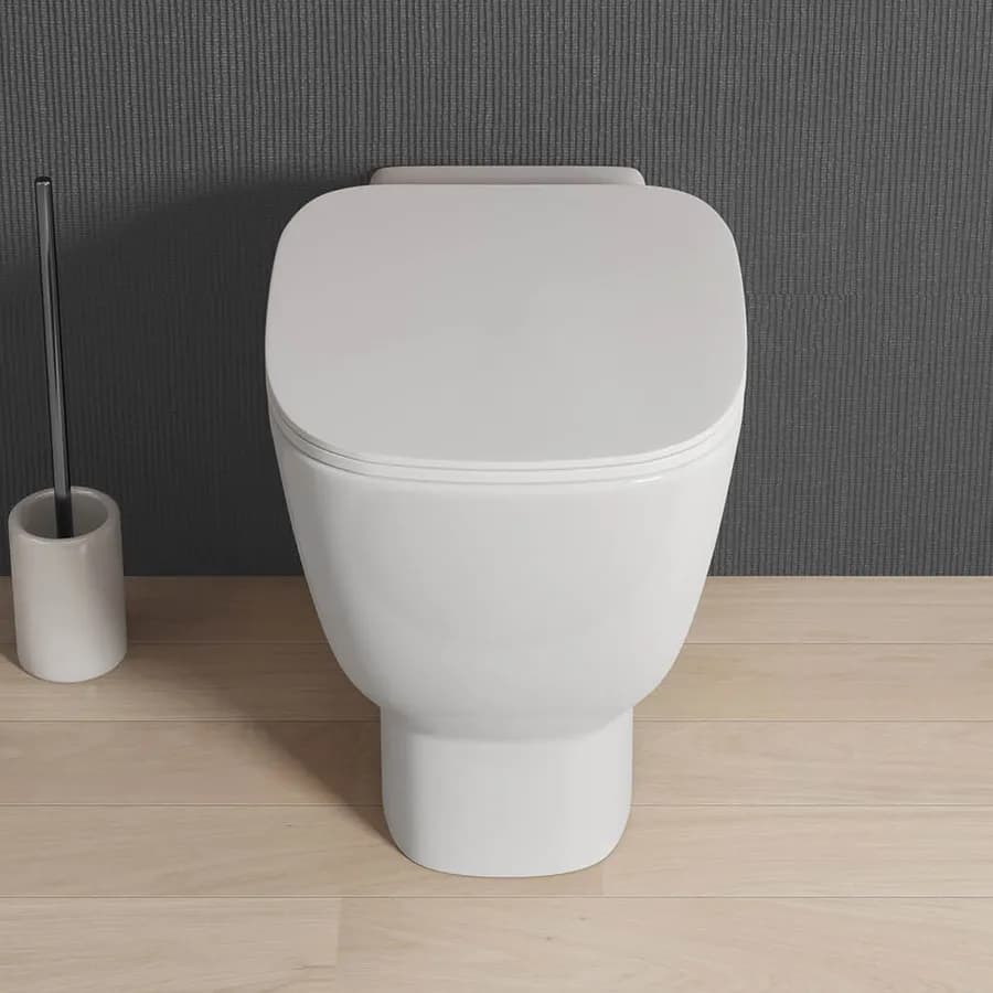 Vaso wc filo muro ceramica completo di sedile antiurto soft-close - Kumo