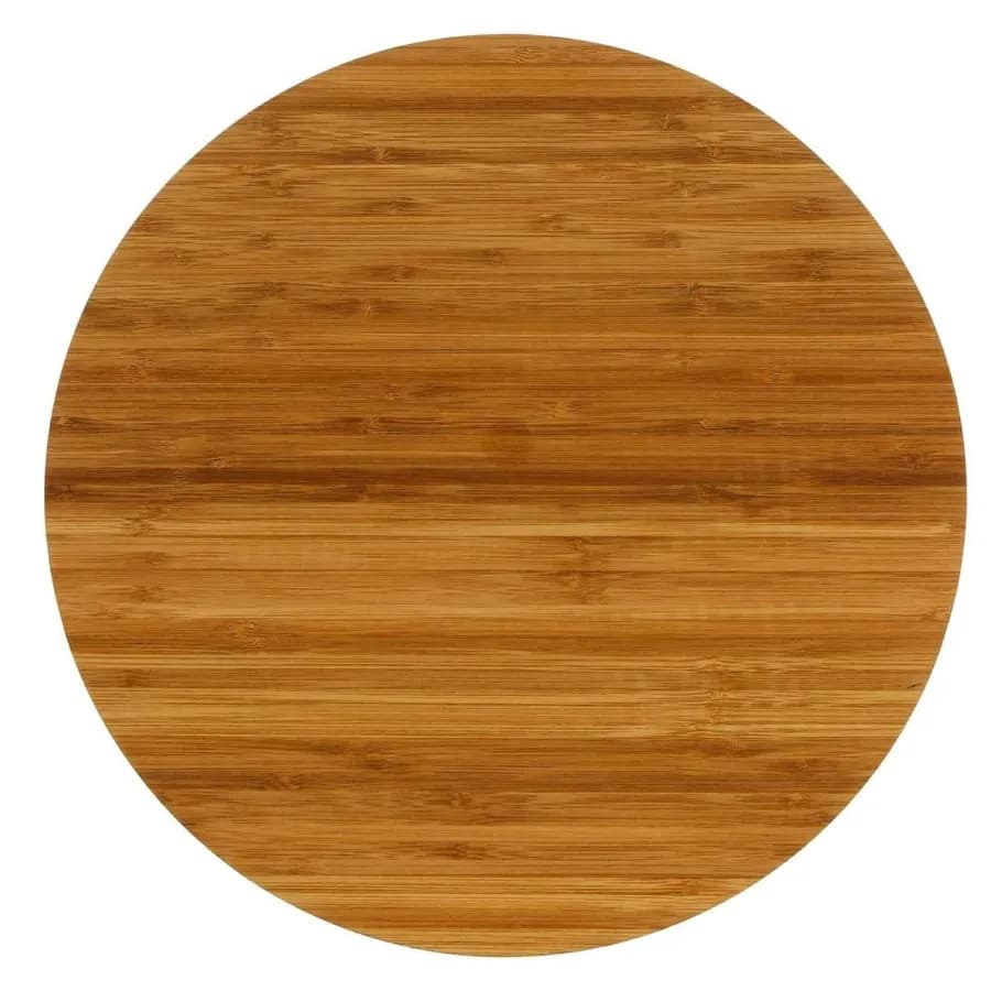 Vassoio girevole rotondo 35 cm in legno di bambù naturale