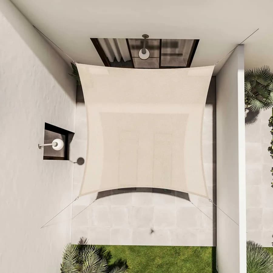 Vela da giardino quadrata 3x3 m in poliestere idrorepellente beige 180 gr - Solaris