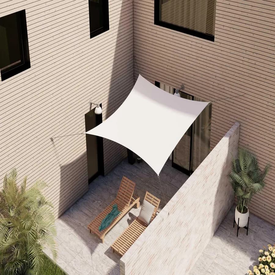 Vela da giardino quadrata 3x3 m in poliestere idrorepellente bianco 180 gr - Solaris