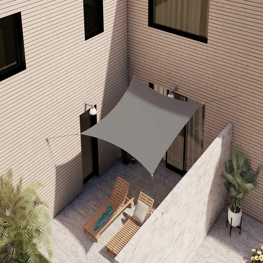 Vela da giardino quadrata 3x3 m in poliestere idrorepellente grigio 180 gr - Solaris