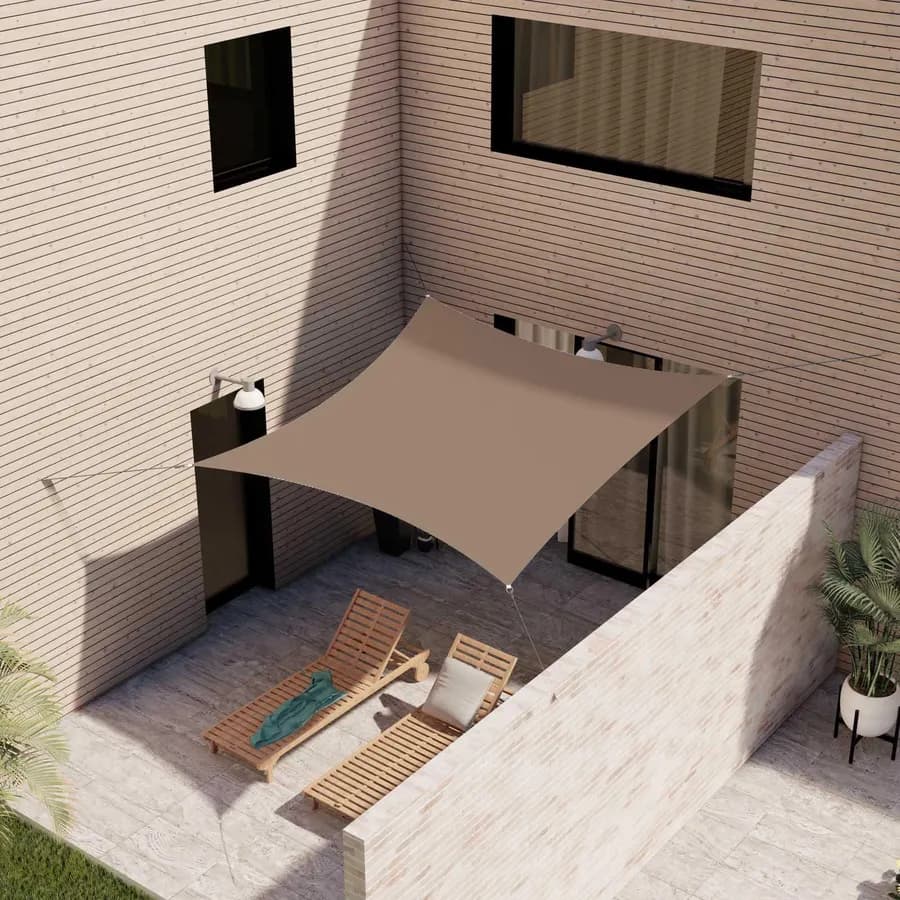 Vela da giardino quadrata 3x3 m in poliestere idrorepellente tortora 180 gr - Solaris