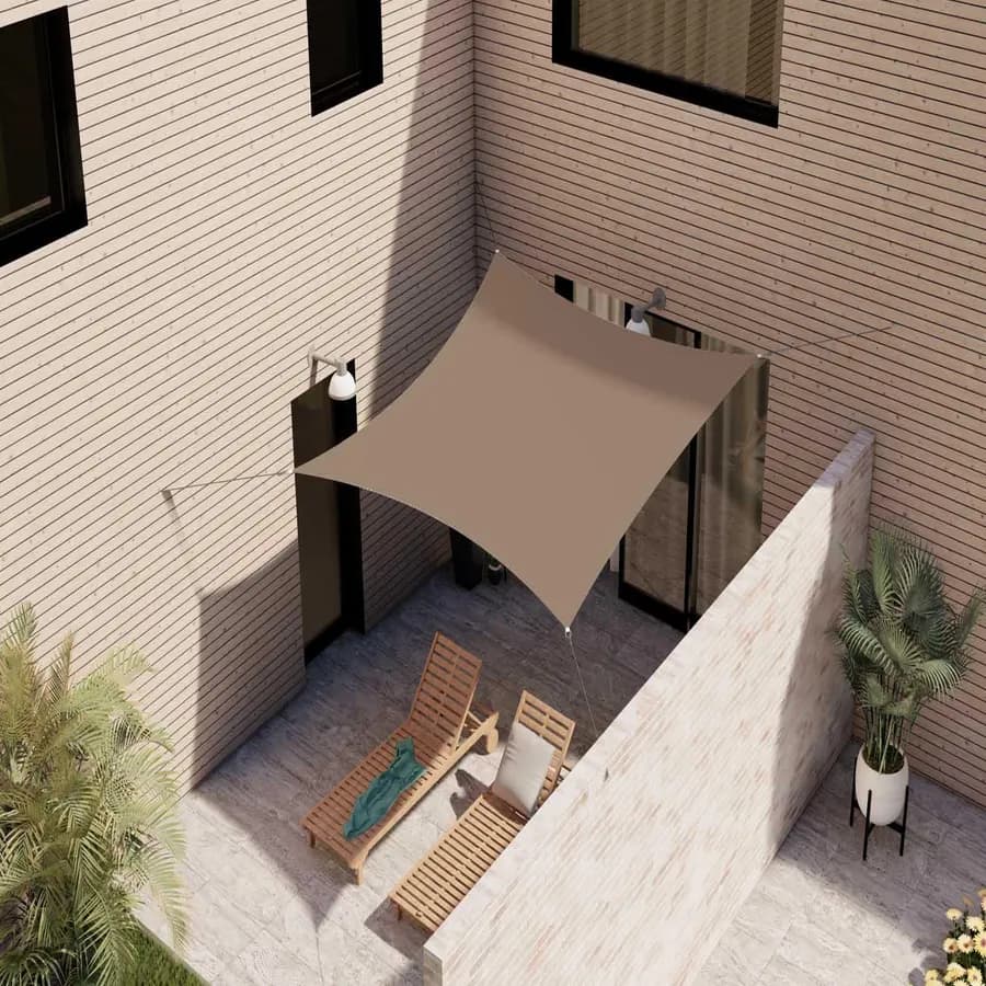 Vela da giardino quadrata 3x3 m in poliestere idrorepellente tortora 180 gr - Solaris