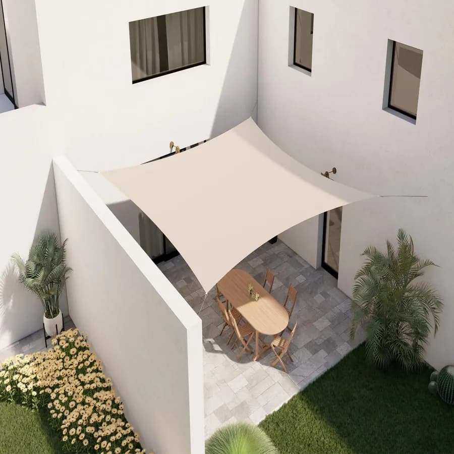 Vela da giardino 5x5 m quadrata idrorepellente beige - Solaris
