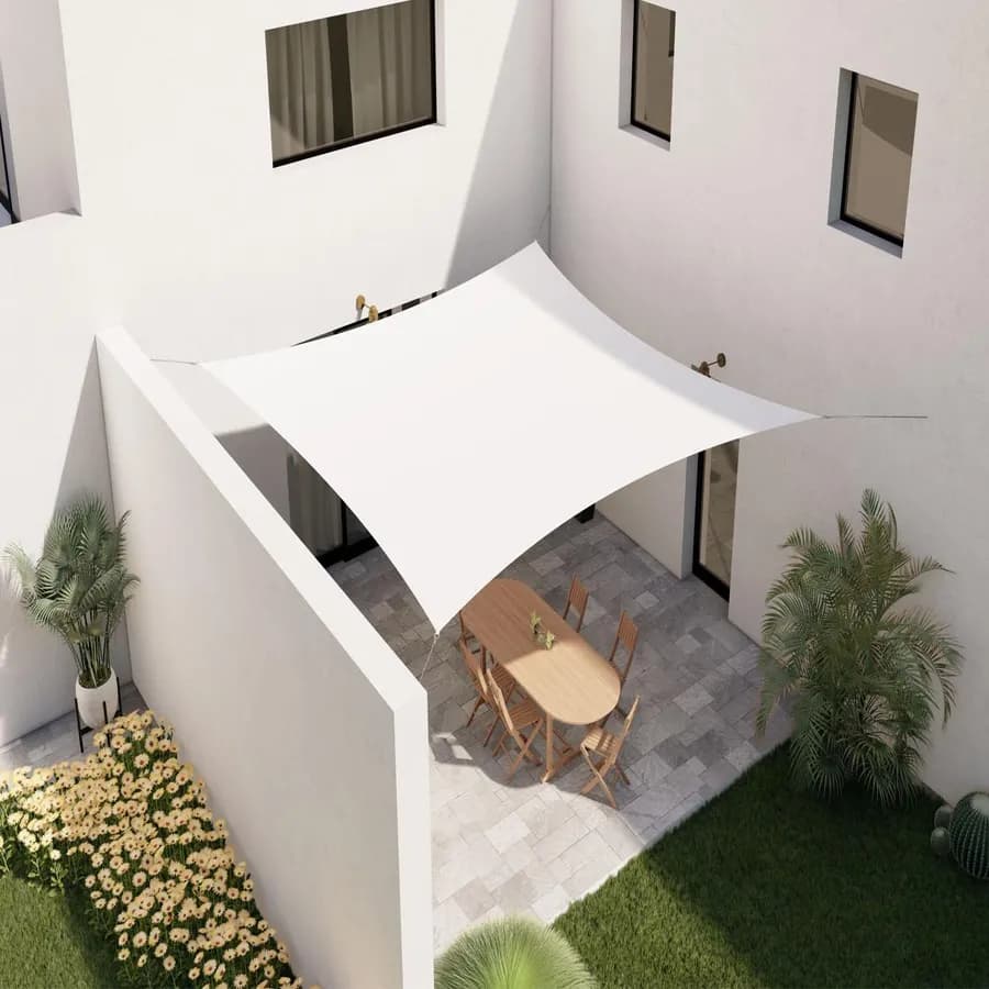 Vela da giardino 5x5 m quadrata idrorepellente bianco - Solaris
