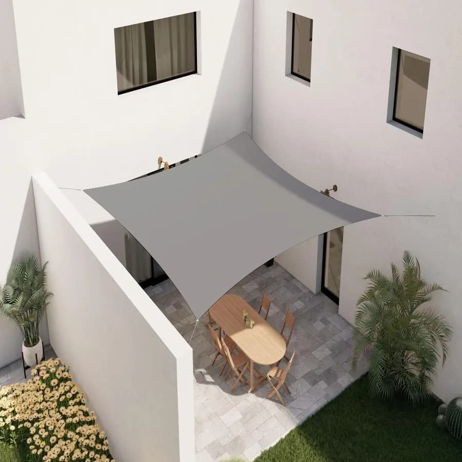 Vela da giardino 5x5 m quadrata idrorepellente grigio - Solaris