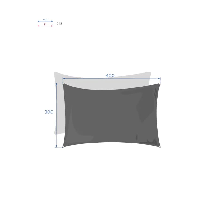 Vela ombreggiante rettangolare 4x3 m in poliestere verde acqua 180 gr - Solaris