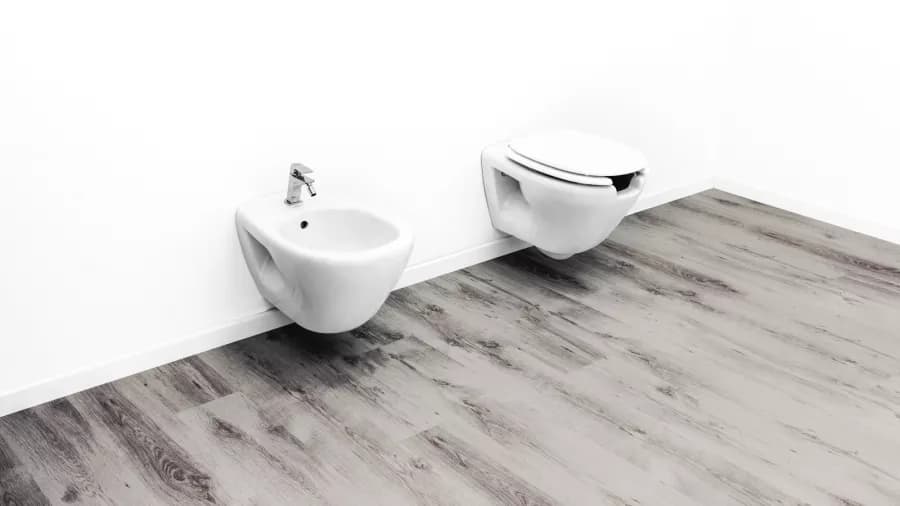 Wc sospeso con copriwc + bidet Up Sanitosco ausilio bagno accessibile