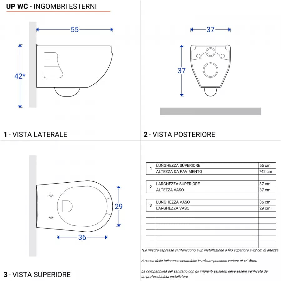 Wc sospeso con copriwc + bidet Up Sanitosco ausilio bagno accessibile